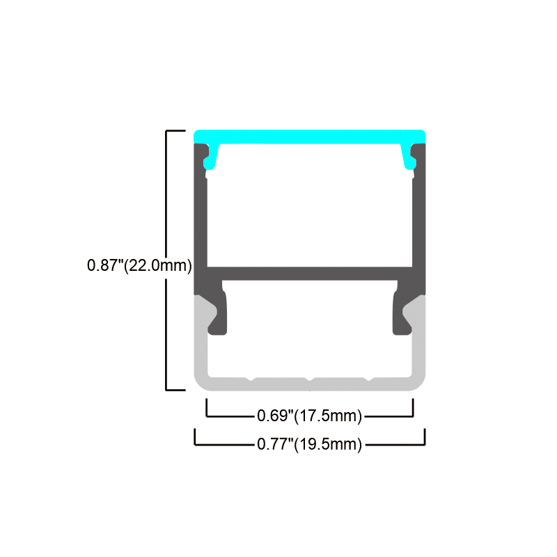Profilé DEL Track 2100A (8ft)
