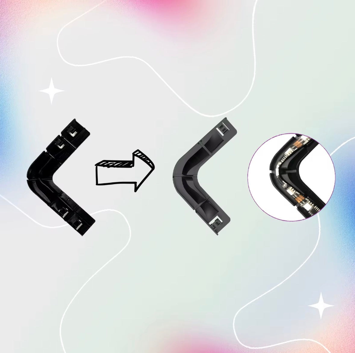 Coin de plastique pour strip