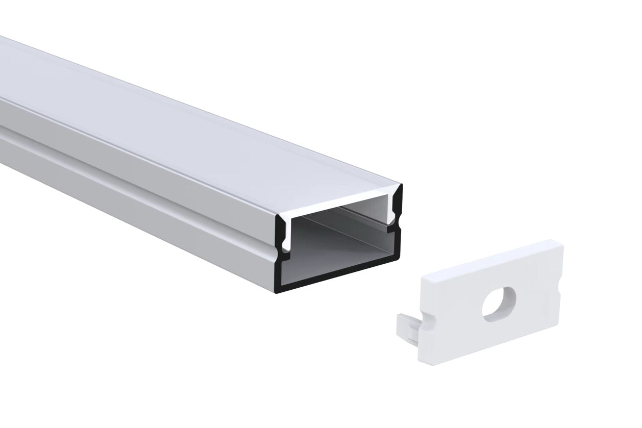 Perfil de riel LED 2100B (8 pies)